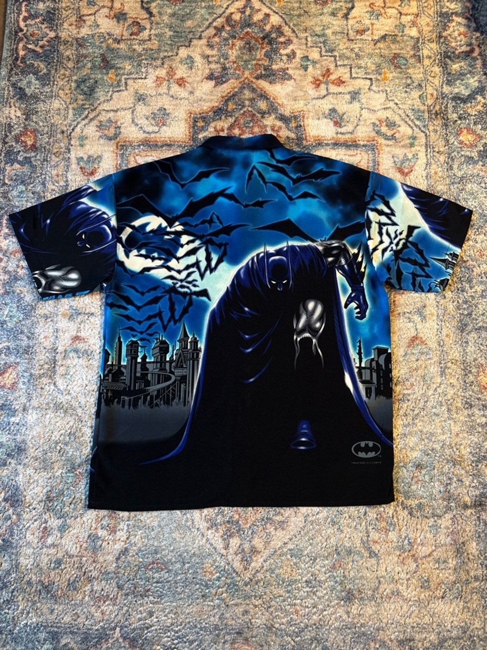 Vintage Batman All Over Print Button-up Shirt Large - Picture 2 of 5
